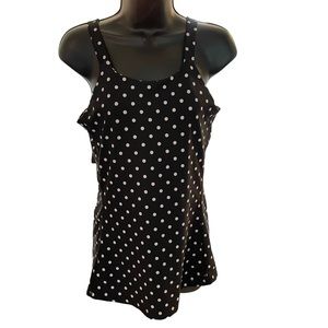 Size Large Kiragrace black and white polka dot workout tank